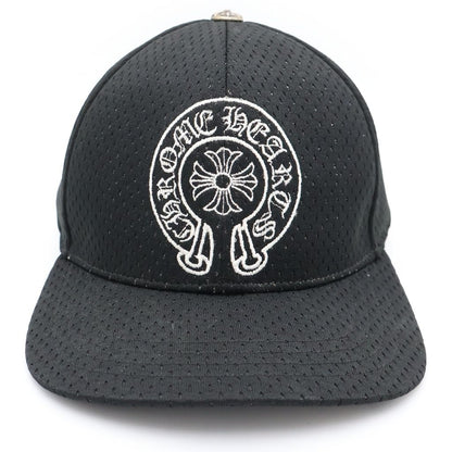 Chrome Hearts Horse Shoe Embroidery Scroll Label Mesh Cap Hat Black — view 4