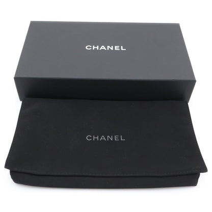 Chanel Quilted Long Flap Wallet Card Case Black Lambskin Gold — view 6