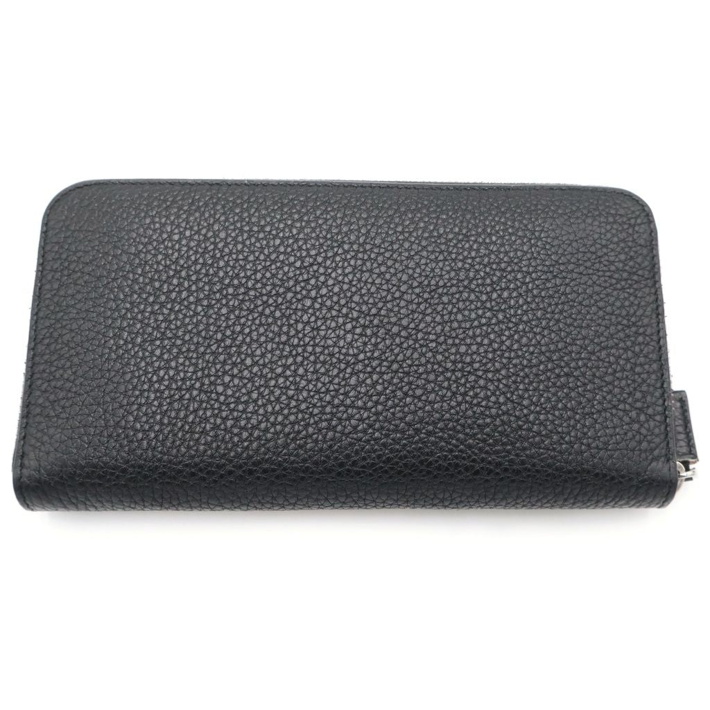 Prada Leather Zip Around Wallet Silver Black — view 2