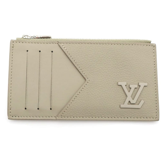 Louis Vuitton LV Aloe Gram Card Case Mini Wallet Light Green Khaki Leather