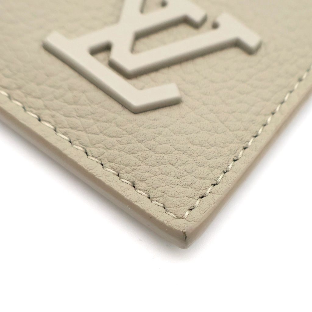 Louis Vuitton LV Aloe Gram Card Case Mini Wallet Light Green Khaki Leather — view 4