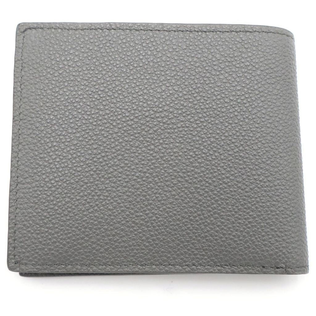 Prada Triangle Logo Compact Wallet Bifold Gray Leather — view 2