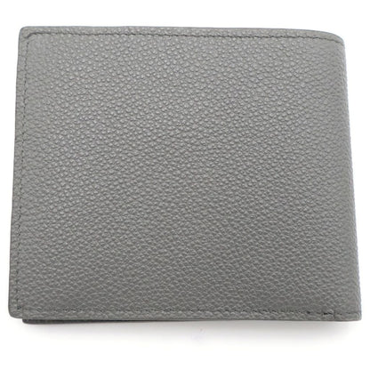 Prada Triangle Logo Compact Wallet Bifold Gray Leather — view 2