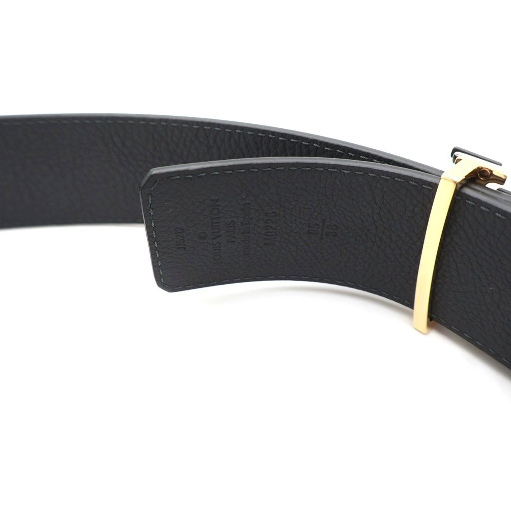 Louis Vuitton Ceinture LV Optic Leather Belt Black Gold — view 5
