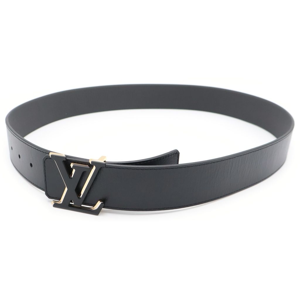 Louis Vuitton Ceinture LV Optic Leather Belt Black Gold
