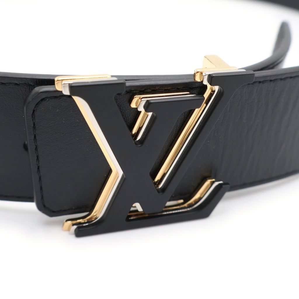 Louis Vuitton Ceinture LV Optic Leather Belt Black Gold — view 4