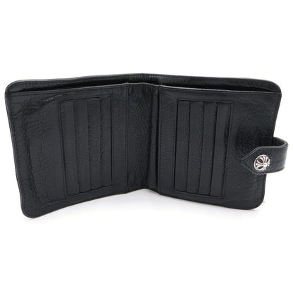 Chrome Hearts SQ Btn Bill Square Button Taga Zip Flap Leather Wallet Black — view 5