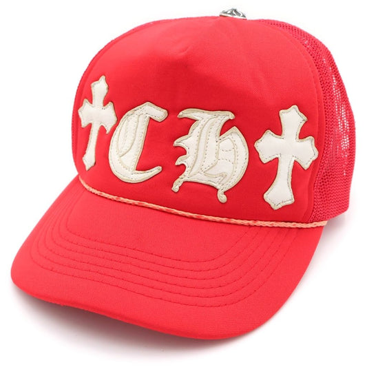 Chrome Hearts Vintage CH Crs Patch Trucker CH Cross Mesh Cap Red