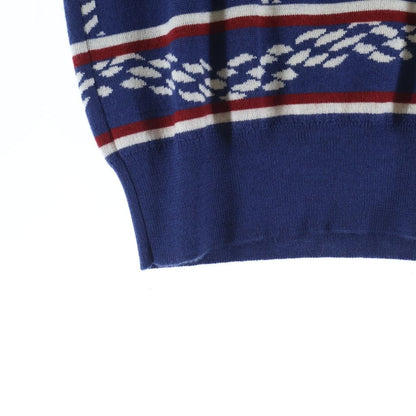 Hermes Kanoe Chaine D'ancre Pattern Short Sleeve Knit Top Navy Sweater — view 5