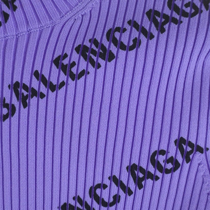 Balenciaga Logo Knit Purple XS Sweater — view 4