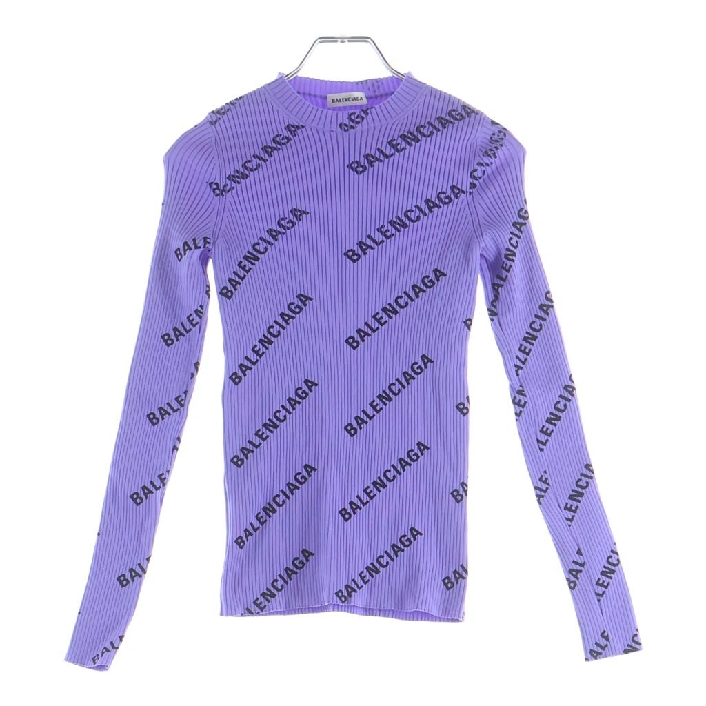 Balenciaga Logo Knit Purple XS Sweater