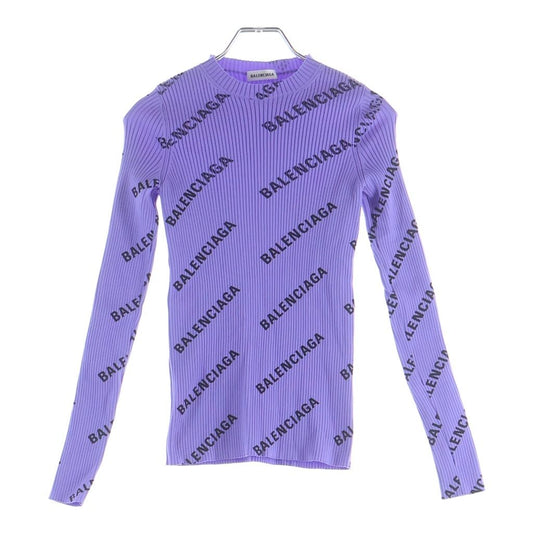 Balenciaga Logo Knit Purple XS Sweater