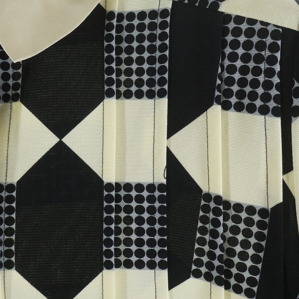 Gucci Check Allover Print Half Sleeve Shirt Mini Dress Black Ivory — view 5