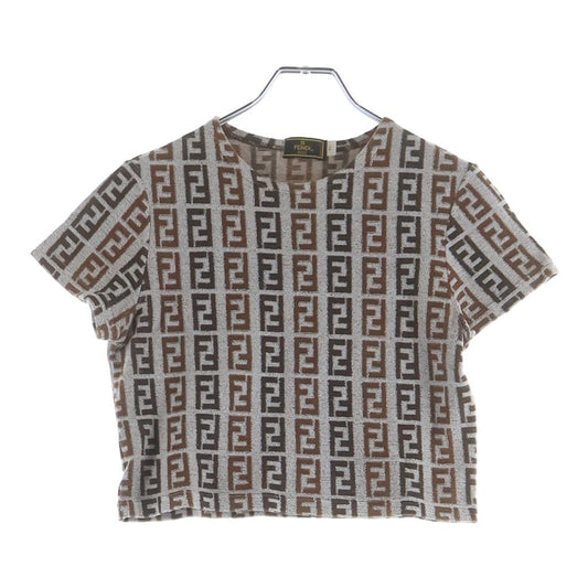 Fendi Pile Short Sleeve T-Shirt Brown 40