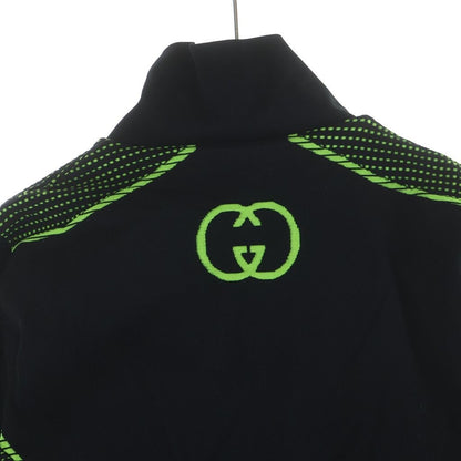 Gucci Hem Logo Jacquard Zip Up Track Jacket Black Yellow — view 4