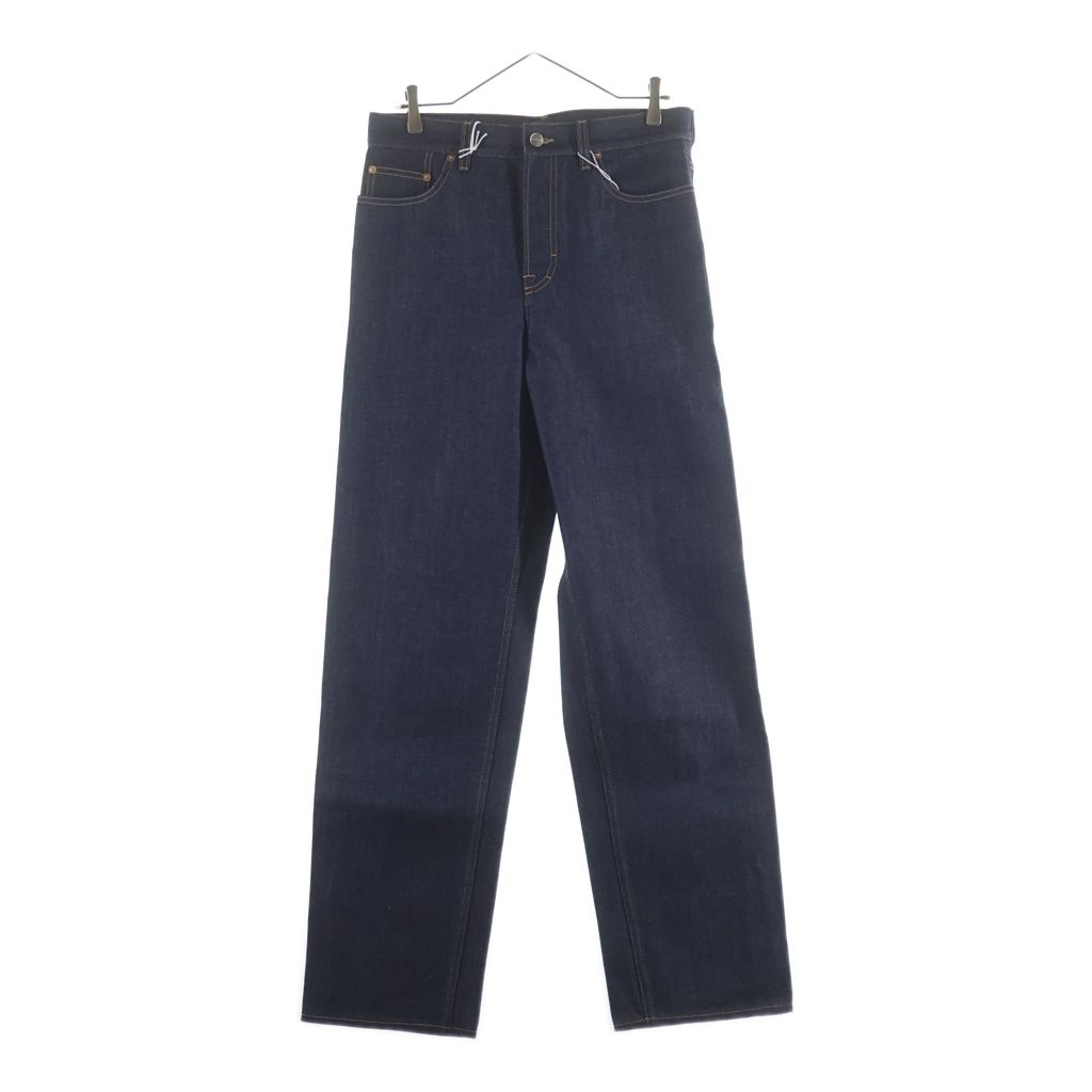 Gucci Patent Leather Patch Straight Pants Jeans Indigo