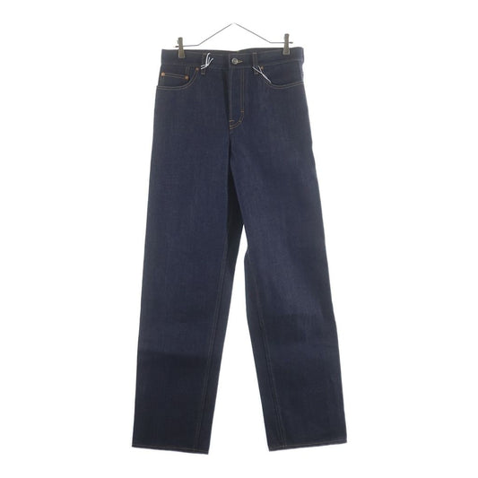 Gucci Patent Leather Patch Straight Pants Jeans Indigo