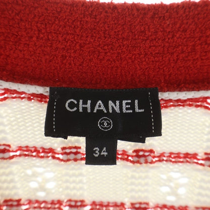 Chanel Rhinestone Bijou Button Long Sleeve Knit Cardigan White — view 6