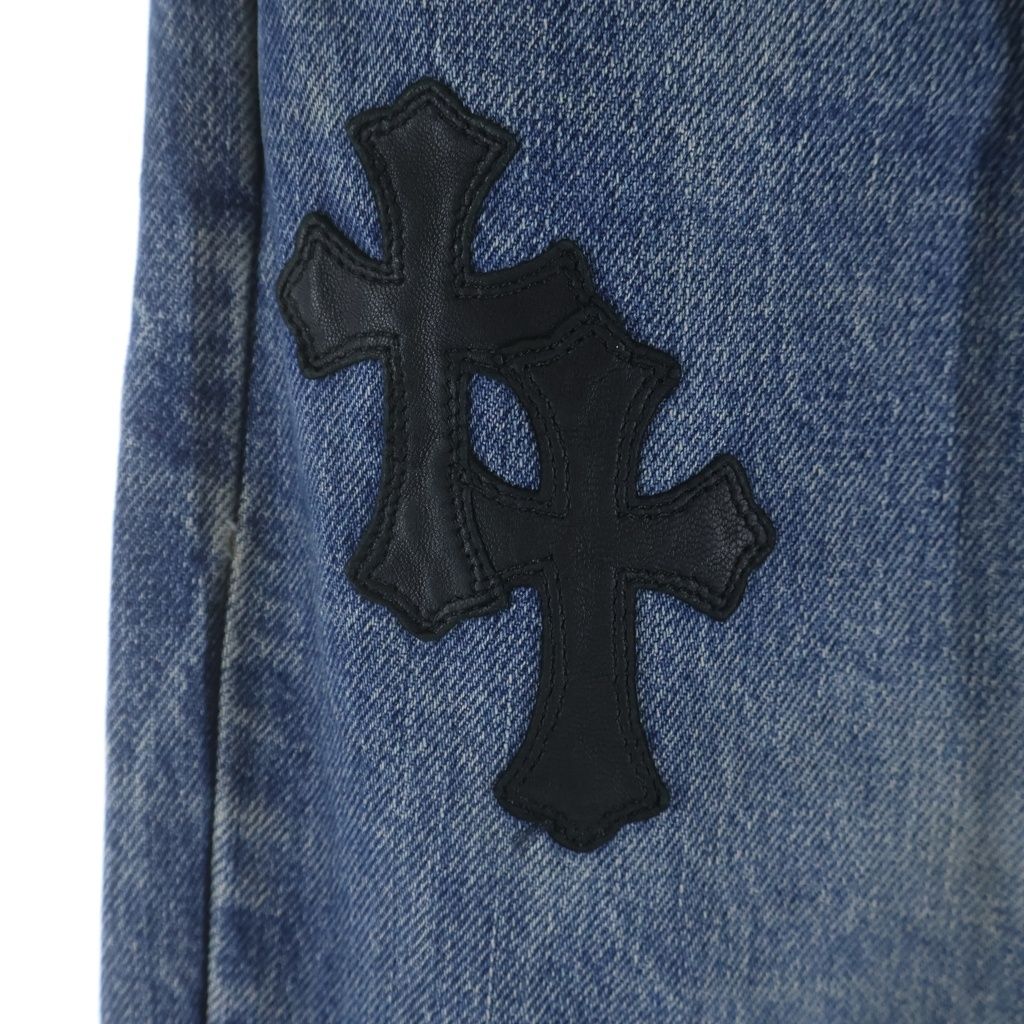 Chrome Hearts Vntg Jean Blu Orng Tab Cross Patch Washed Pants — view 4