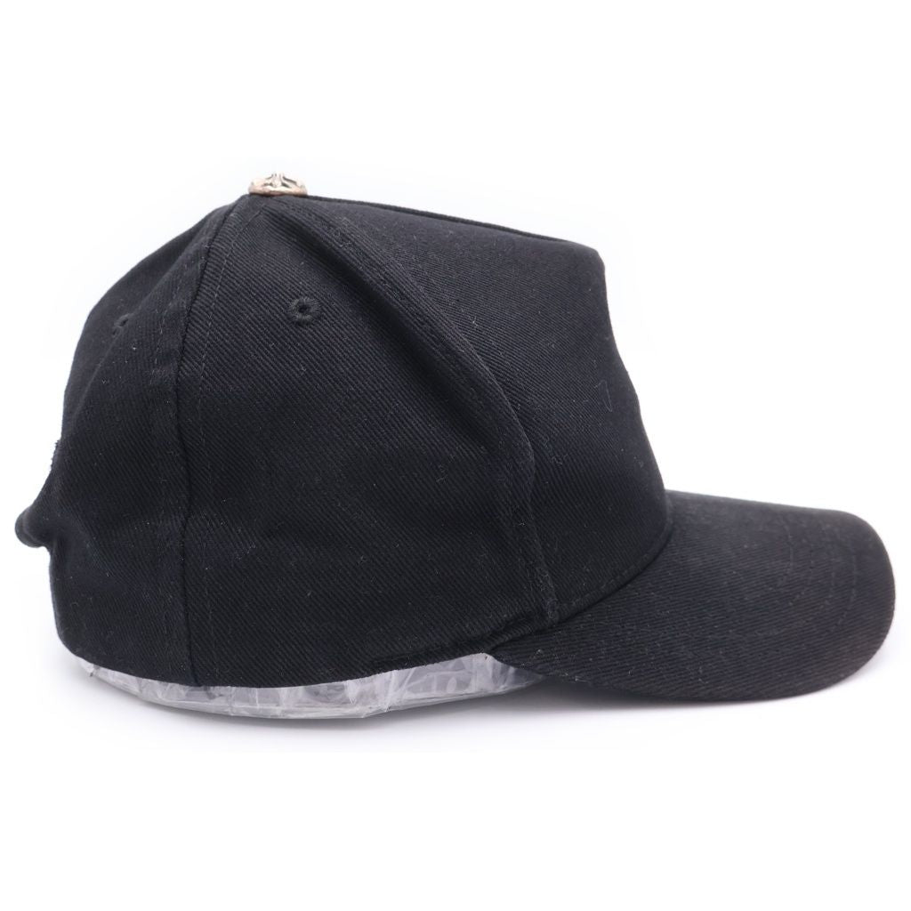 Chrome Hearts Vertical Logo Hat CH Baseball Cap Hat Black — view 3