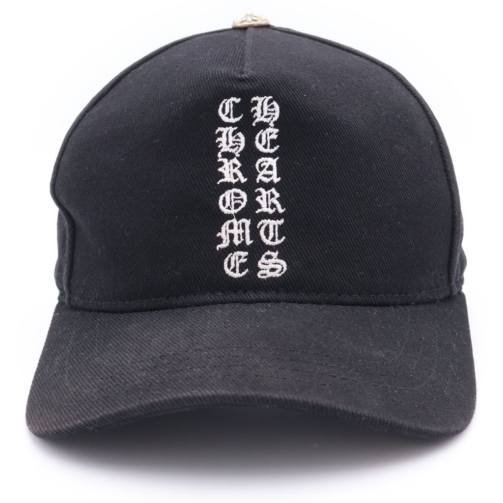 Chrome Hearts Vertical Logo Hat CH Baseball Cap Hat Black — view 4