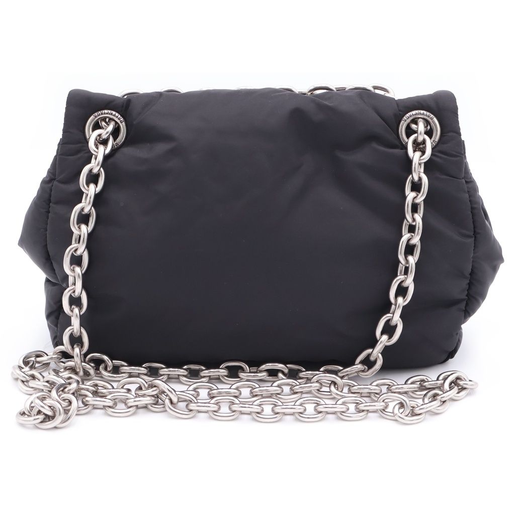 Balenciaga Monaco Mini Chain Shoulder Bag Black Nylon Silver — view 2