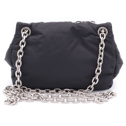 Balenciaga Monaco Mini Chain Shoulder Bag Black Nylon Silver — view 2