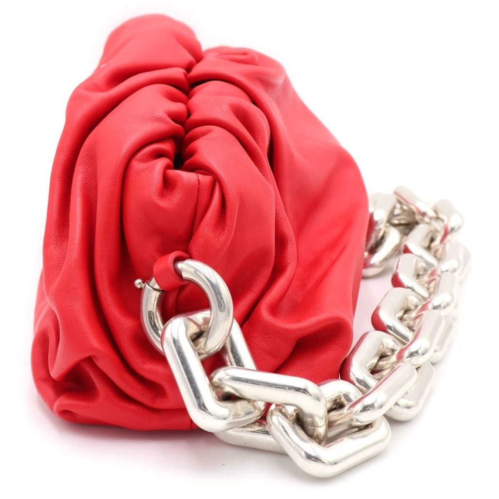 Bottega Veneta the Chain Pouch Shoulder Bag Red Leather Silver — view 3
