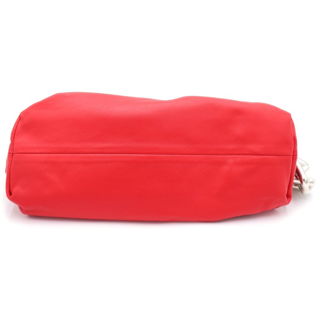 Bottega Veneta the Chain Pouch Shoulder Bag Red Leather Silver — view 4