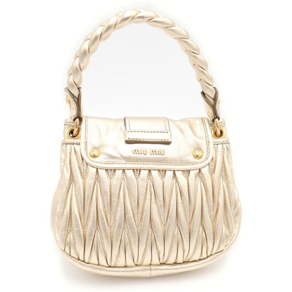 Miu Miu Matelasse Crystal 2-Way Mini Shoulder Bag Gold Leather — view 2