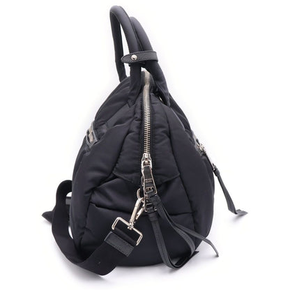 Prada Bomber Tessuto 2-Way Shoulder Bag Black Nylon Silver — view 3