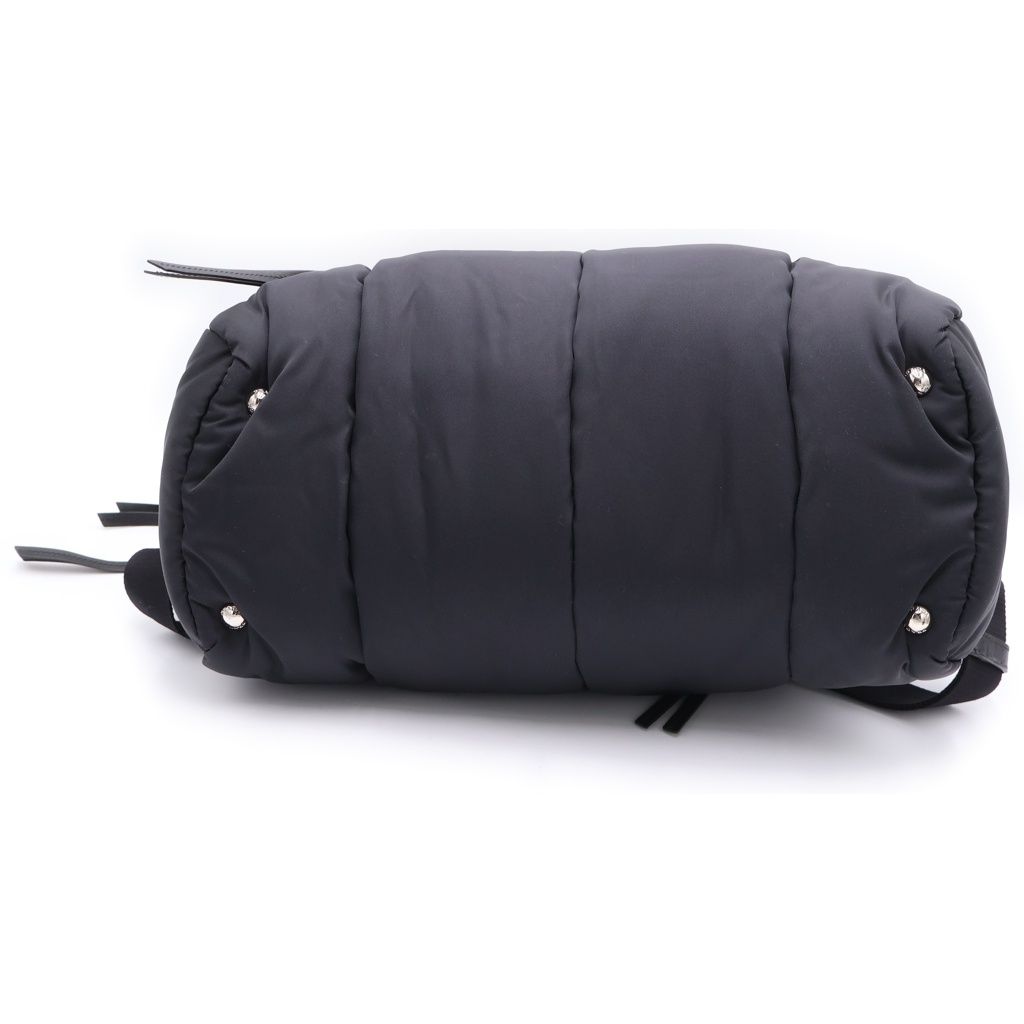 Prada Bomber Tessuto 2-Way Shoulder Bag Black Nylon Silver — view 4