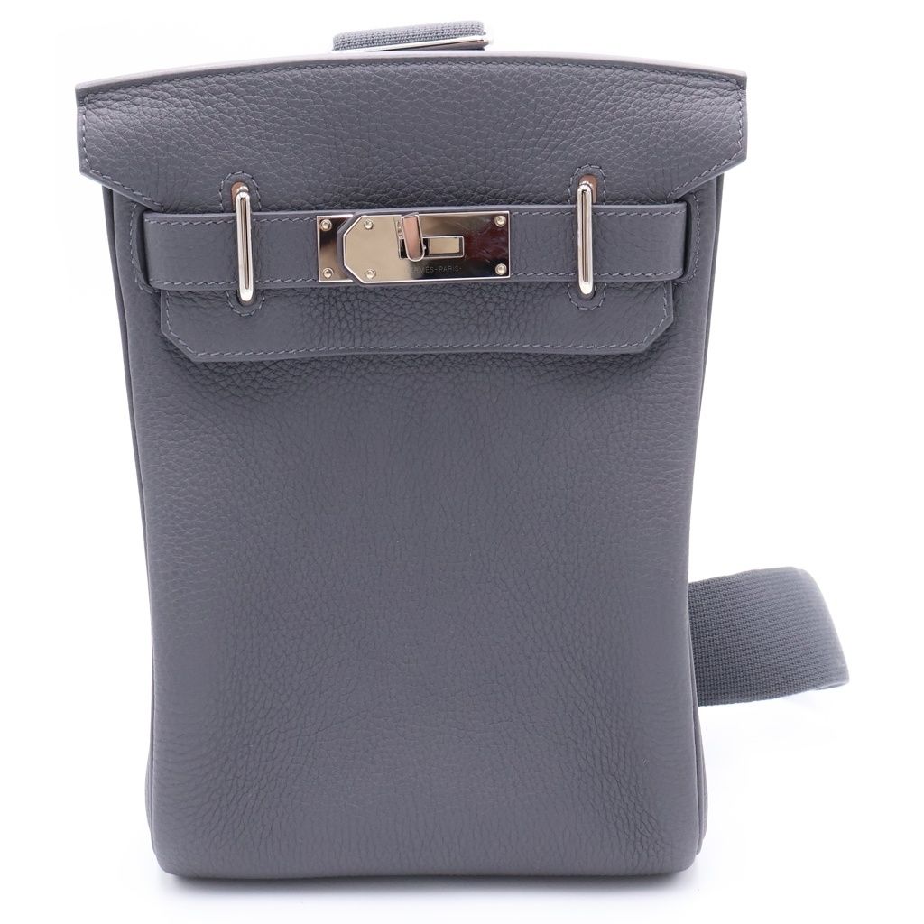 Hermes Hac a Dos PM Shoulder Bag Gray Togo Leather Silver