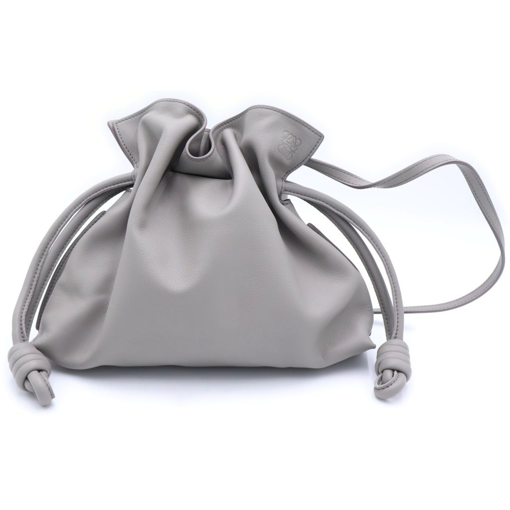 Loewe Flamenco Leather 2-Way Shoulder Handbag Gray