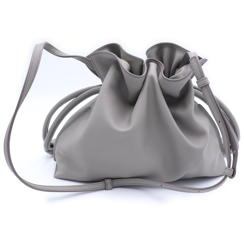 Loewe Flamenco Leather 2-Way Shoulder Handbag Gray — view 2