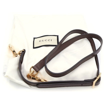 Gucci Ophidia Leather 2-Way Bag Gray Brown Gold — view 6