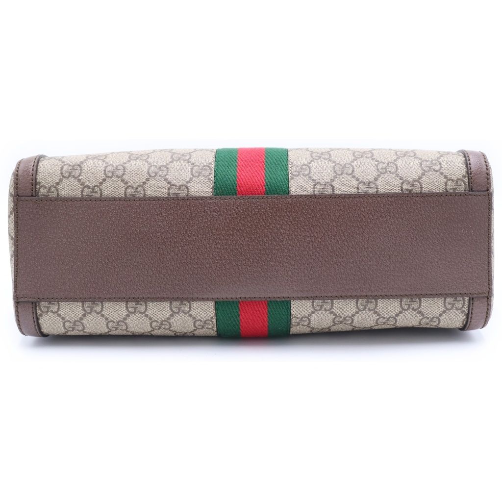 Gucci Ophidia Leather 2-Way Bag Gray Brown Gold — view 4