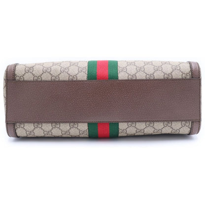 Gucci Ophidia Leather 2-Way Bag Gray Brown Gold — view 4