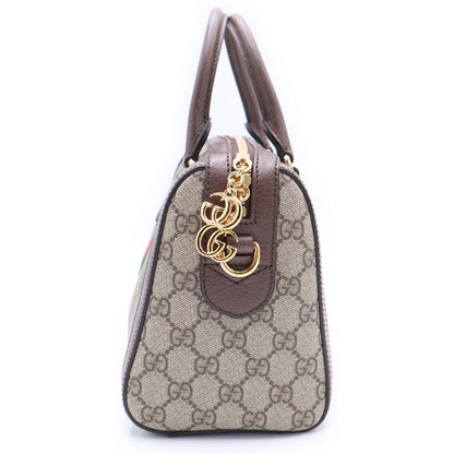Gucci Ophidia Leather 2-Way Bag Gray Brown Gold — view 3