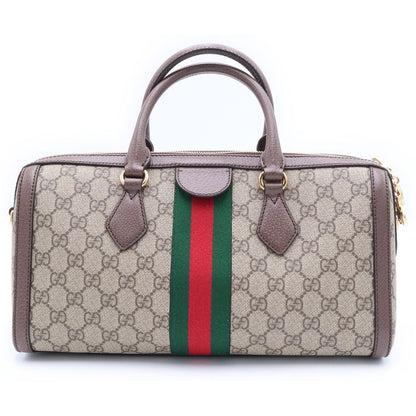 Gucci Ophidia Leather 2-Way Bag Gray Brown Gold — view 2