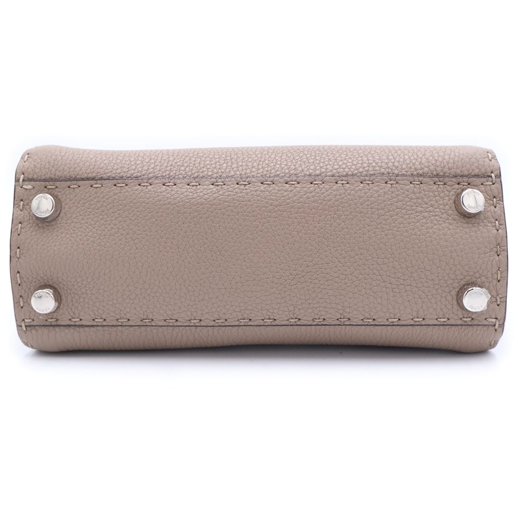 Fendi Peekaboo Mini Gray Ju 2-Way Shoulder Bag Leather Silver — view 4