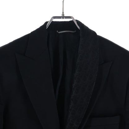 Dior Lapel Auction Oblique Switch Tailored Jacket Black — view 3