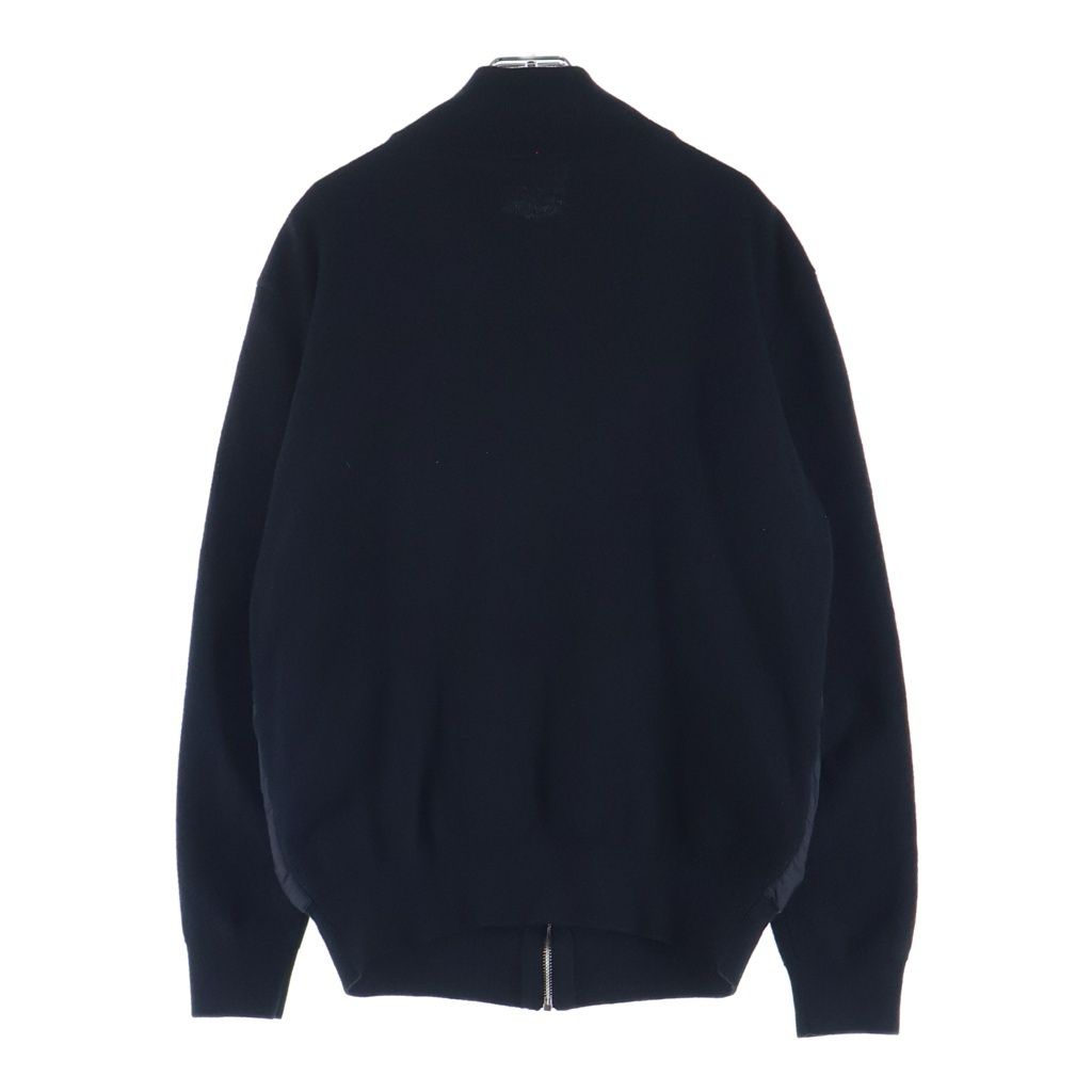 Prada Triangle Logo Knit Contrast Zip Up Nylon Jacket Black — view 2