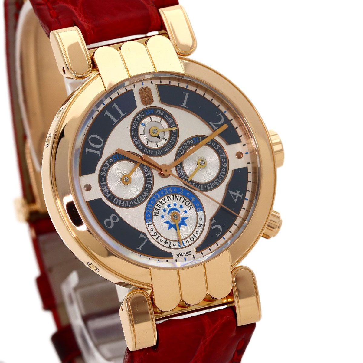 Harry Winston Premier 45 Pieces Limited Watch 18k Pink Gold Leather — view 4