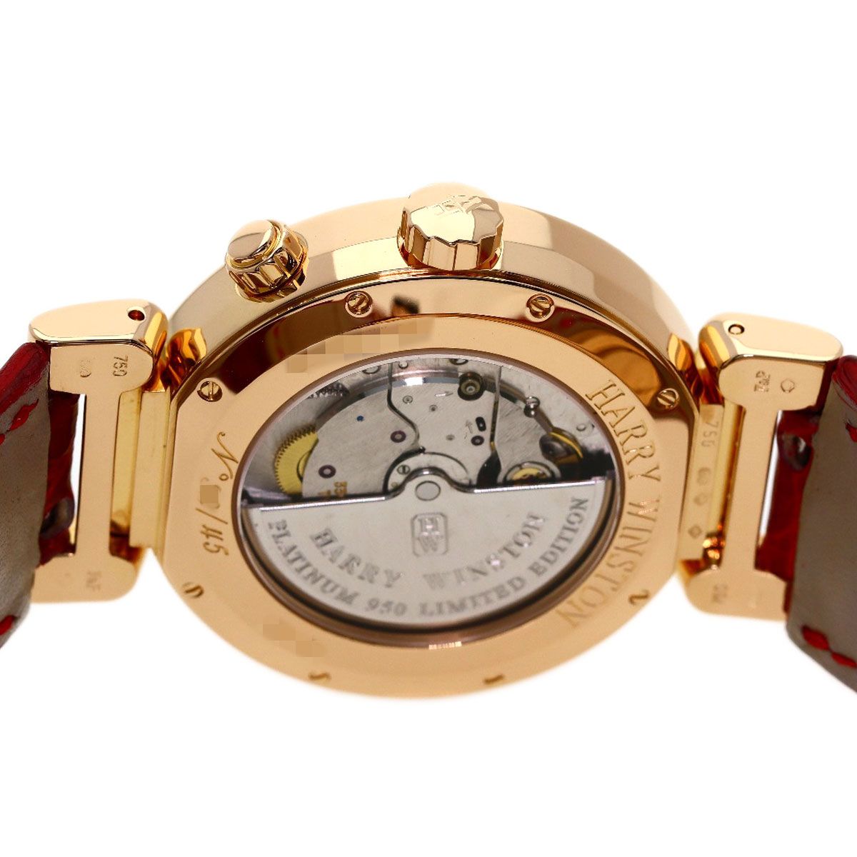 Harry Winston Premier 45 Pieces Limited Watch 18k Pink Gold Leather — view 7