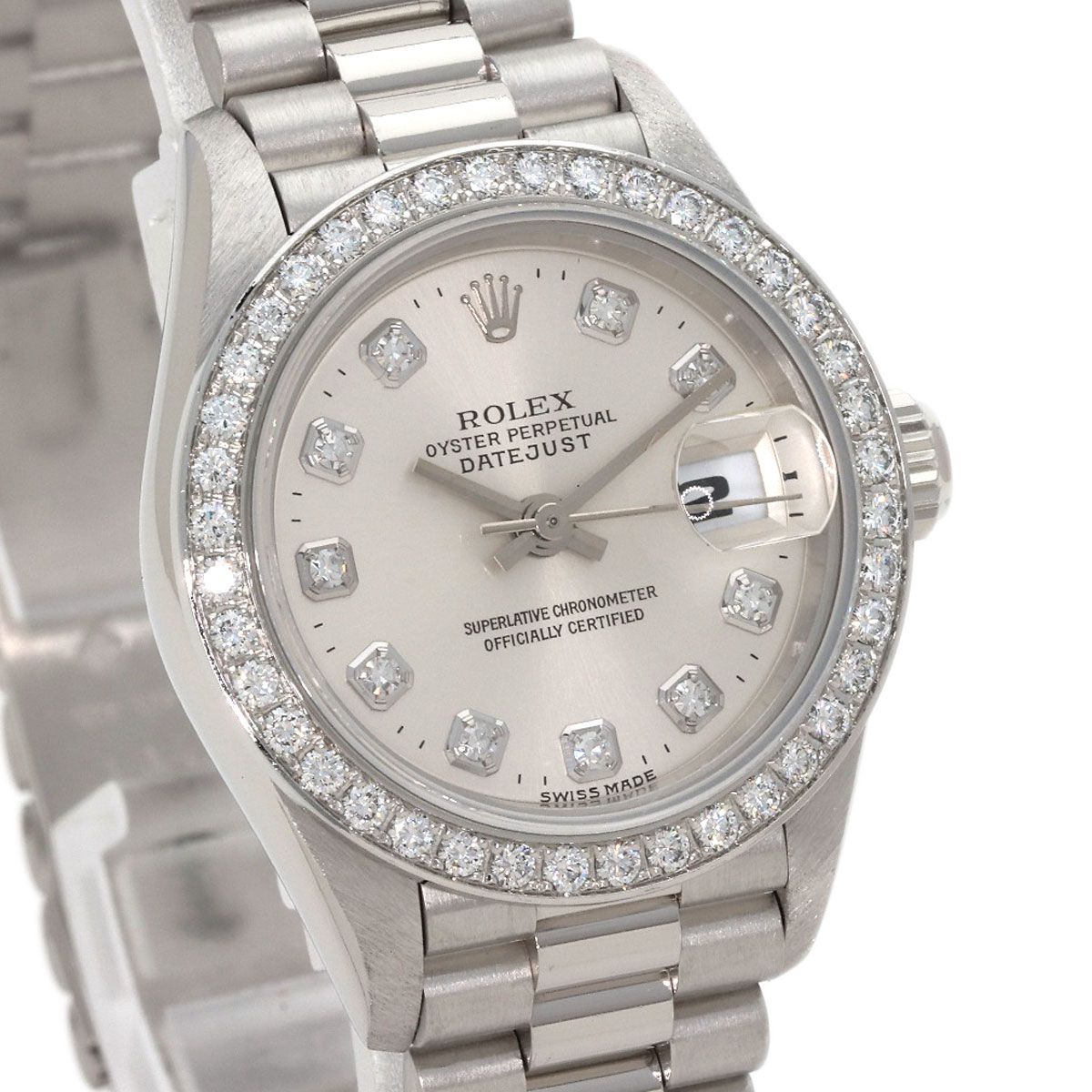 Rolex Datejust Diamond Watch PT — view 4