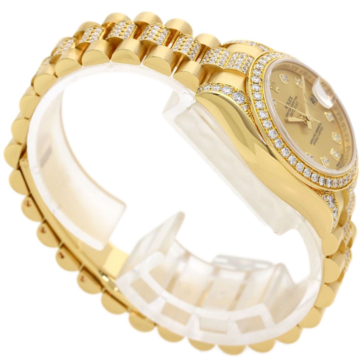 Rolex Datejust Diamond Watch 18k Yellow Gold Goldx — view 2