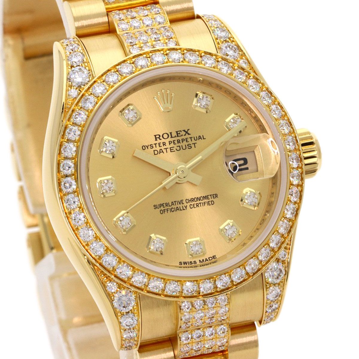Rolex Datejust Diamond Watch 18k Yellow Gold Goldx — view 4