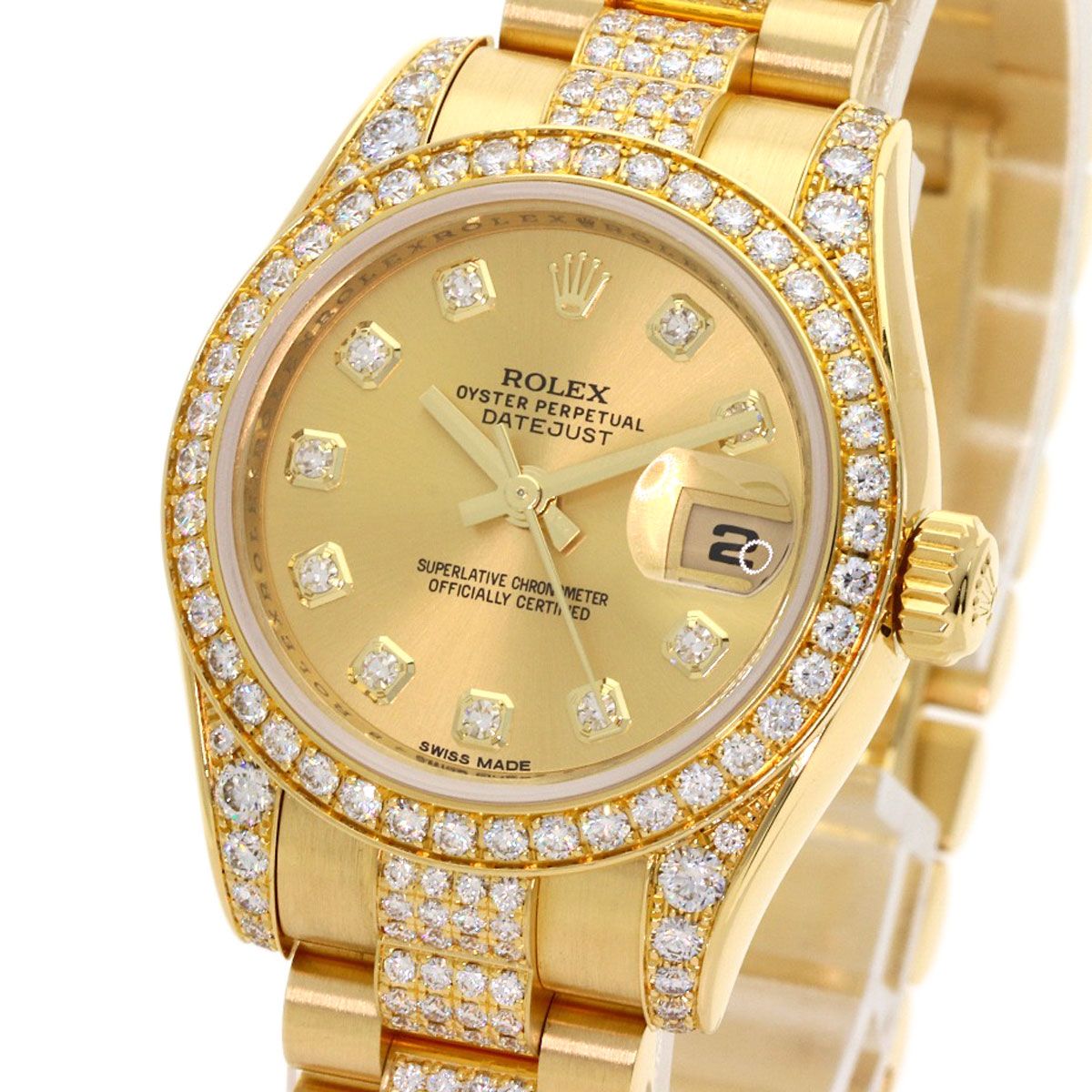 Rolex Datejust Diamond Watch 18k Yellow Gold Goldx — view 3