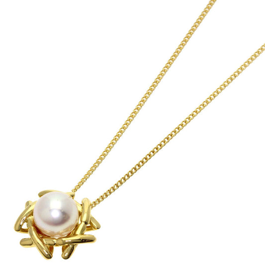 Tiffany & Co Kiss Around Pearl Necklace 18k Yellow Gold